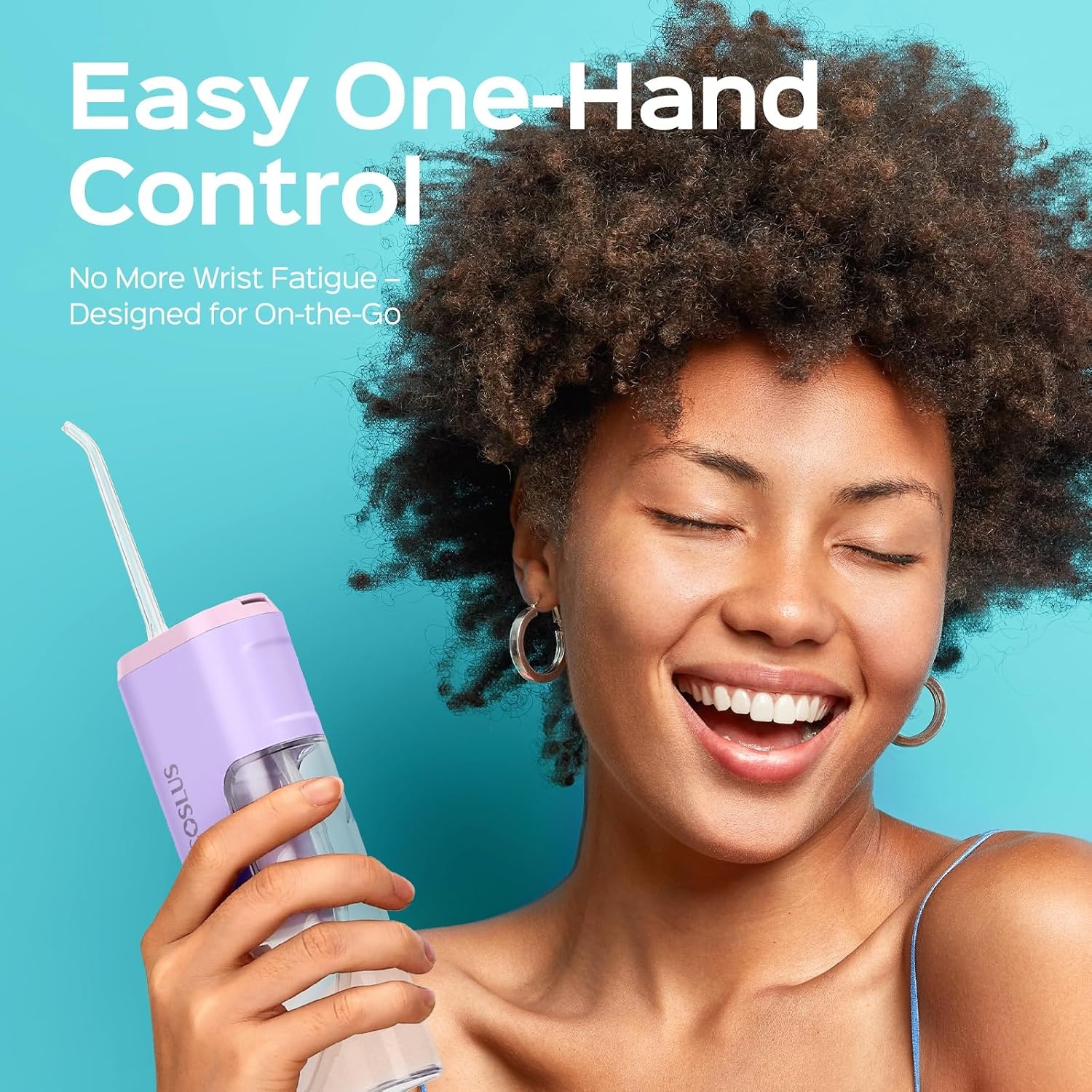 image:imageCOSLUS T40 Mini Water Flosser for Travel Portable Compact Design Cordless Oral Irrigator with 4 Jet Tips Removable Tank amp IPX7 Waterproof for Braces Sensitive Teeth amp OnTheGo Use Pink Purple  Cordless Oral Irrigator Builtin Tip Storage 4 Modes for Braces Orthodontic Sensitive Teeth OntheGo Use Pink PurplePink Purple