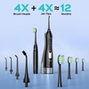 image:imageCOSLUS C20C41 Water Flosser Electric Toothbrush Combo 21 Oral Clean Kit  Brushing amp Flossing for Teeth amp Braces Cleaning Gums Care Portable Travel Use Gift for Family Adults BPAFree BlackBlack