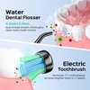 image:imageCOSLUS C20C41 Water Flosser Electric Toothbrush Combo 21 Oral Clean Kit  Brushing amp Flossing for Teeth amp Braces Cleaning Gums Care Portable Travel Use Gift for Family Adults BPAFree BlackBlack