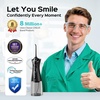 image:imageCOSLUS C30 Portable Water Dental Flosser Pick Teeth Upgraded DIY Mode  300ML Larger Tank 4 Modes for Family Gentle amp Precision Oral Care Cordless Portable for Home Travel Use White 1PcsBlack