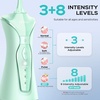 image:imageCOSLUS C30 Portable Water Dental Flosser Pick Teeth Upgraded DIY Mode  300ML Larger Tank 4 Modes for Family Gentle amp Precision Oral Care Cordless Portable for Home Travel Use White 1PcsGreen