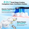 image:imageCOSLUS C51C30 Water Flosser Electric Toothbrush Combo 21 Oral Clean Kit  Portable Brushing amp Flossing for Teeth amp Braces Cleaning Multiple Modes for Family Use Cordless for Home amp Travel PinkBlack