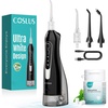 image:imageCOSLUS ADA Accepted C20 Water Dental Flosser Teeth Pick 300ML Larger Tank  Portable Rechargeable Oral Irrigator for Orthodontic amp Sensitive Gums Cordless for Travel Family Whitening Set BlackBlack