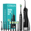 image:imageCOSLUS C20C41 Water Flosser Electric Toothbrush Combo 21 Oral Clean Kit  Brushing amp Flossing for Teeth amp Braces Cleaning Gums Care Portable Travel Use Gift for Family Adults BPAFree BlackBlack