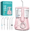 image:imageCOSLUS E2 Advanced Water Dental Flosser Teeth 2 Modes 12 Pressure Settings  Electric Pick for Orthodontic Braces Sensitive Gums  Home Use 5 Jet Tips for Multiple Family Users White Standard SetPink