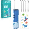 image:imageCOSLUS T40 Portable Water Flosser for Kids Compact Mini Design for Ages 6  4 Gentle Modes for Braces amp Sensitive Teeth Fun DIY Stickers 4 Storable Nozzles Home School amp Travel IPX7 BPAFree PinkBlue
