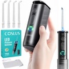 image:imageCOSLUS T50 Portable Water Dental Flosser for Travel with Screen Display  Mini Cordless Pick with Pressure Indicator Light 9Level for Braces Gum Care Rechargeable OntheGo 240ml IPX7 BlackBlack