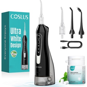 image:imageCOSLUS ADA Accepted C20 Water Dental Flosser Teeth Pick 300ML Larger Tank  Portable Rechargeable Oral Irrigator for Orthodontic amp Sensitive Gums Cordless for Travel Family Whitening Set BlackBlack