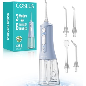image:imageCOSLUS ADA Accepted C51 Water Dental Flosser for Teeth 3 Modes 6 Pressure  Water Dental Pick for Orthodontic Braces Sensitive Gums Multiple Users Compact for Travel Builtin Nozzle Storage WhiteBlue