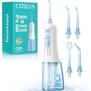 image:imageCOSLUS ADA Accepted C51 Water Dental Flosser for Teeth 3 Modes 6 Pressure  Water Dental Pick for Orthodontic Braces Sensitive Gums Multiple Users Compact for Travel Builtin Nozzle Storage WhiteArctic White