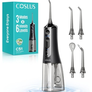 image:imageCOSLUS ADA Accepted C51 Water Dental Flosser for Teeth 3 Modes 6 Pressure  Water Dental Pick for Orthodontic Braces Sensitive Gums Multiple Users Compact for Travel Builtin Nozzle Storage WhiteBlack