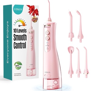 image:imageCOSLUS ADA Accepted E40 Water Dental Flosser 10 Pressure Levels Easy Use  Professional Water Dental Pick Safe for Orthodontic Braces amp Sensitive Teeth Gums Cordless for Travel Family Use BlackPink