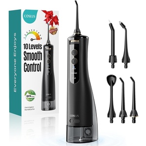 image:imageCOSLUS ADA Accepted E40 Water Dental Flosser 10 Pressure Levels Easy Use  Professional Water Dental Pick Safe for Orthodontic Braces amp Sensitive Teeth Gums Cordless for Travel Family Use BlackBlack