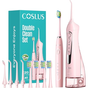 image:imageCOSLUS C20C41 Water Flosser Electric Toothbrush Combo 21 Oral Clean Kit  Brushing amp Flossing for Teeth amp Braces Cleaning Gums Care Portable Travel Use Gift for Family Adults BPAFree BlackPink
