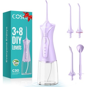 image:imageCOSLUS C30 Portable Water Dental Flosser Pick Teeth Upgraded DIY Mode  300ML Larger Tank 4 Modes for Family Gentle amp Precision Oral Care Cordless Portable for Home Travel Use White 1PcsPurple