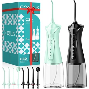 image:imageCOSLUS C30 Portable Water Dental Flosser Pick Teeth Upgraded DIY Mode  300ML Larger Tank 4 Modes for Family Gentle amp Precision Oral Care Cordless Portable for Home Travel Use White 1PcsBlack  Green