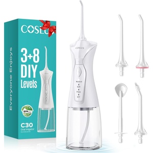 image:imageCOSLUS C30 Portable Water Dental Flosser Pick Teeth Upgraded DIY Mode  300ML Larger Tank 4 Modes for Family Gentle amp Precision Oral Care Cordless Portable for Home Travel Use White 1PcsWhite