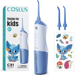 image:imageCOSLUS C31 Kids Water Dental Flosser Safe amp Gentle Cleaning for Ages 6  4 Modes for Braces amp Gums Care Cordless Dental Pick Portable for Travel IPX7 Waterproof BPAFree Blue WhiteBlue White