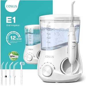 image:imageCOSLUS E1 Electric Water Dental Flosser Professional 12 Pressure Settings  Professional Water Dental Pick for Braces Orthodontic Care Sensitive Gums 5 MultiFunctional Tips for Family Use WhiteArctic White