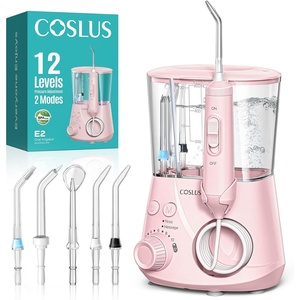 image:imageCOSLUS E2 Advanced Water Dental Flosser Teeth 2 Modes 12 Pressure Settings  Electric Pick for Orthodontic Braces Sensitive Gums  Home Use 5 Jet Tips for Multiple Family Users White Standard SetPink