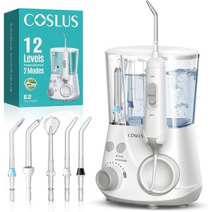 image:imageCOSLUS E2 Advanced Water Dental Flosser Teeth 2 Modes 12 Pressure Settings  Electric Pick for Orthodontic Braces Sensitive Gums  Home Use 5 Jet Tips for Multiple Family Users White Standard SetWhite