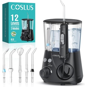 image:imageCOSLUS E2 Advanced Water Dental Flosser Teeth 2 Modes 12 Pressure Settings  Electric Pick for Orthodontic Braces Sensitive Gums  Home Use 5 Jet Tips for Multiple Family Users White Standard SetBlack