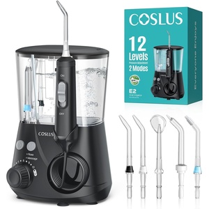 image:imageCOSLUS E2 Water Dental Flosser for Teeth Cleaning MultiUser Family Use  12 Pressure Settings amp 2 Modes for Orthodontic Braces Sensitive Patented Storage 5 Jet Tips and 600ML Tank Home GreenBlack