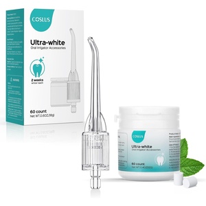 image:imageCOSLUS Whitening Water Flosser Replacement Tips with 60 Pcs Mint Refills  Compatible with C20 F5020E amp E40 WFP14 Portable Water Flossers  Improve Stains Gentlyamp Fresh Breath for Daily Oral Care